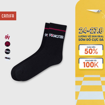 Tất unisex người lớn CANIFA cổ cao in họa tiết 5AK25W002