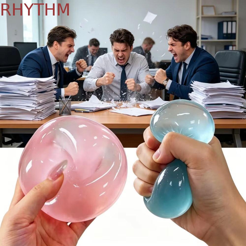 RHYTHM Dầu Dừa Squishy Ball, Mềm Bóng Tăng Chậm Đồ Chơi Bóp Nhanh, Quà Tặng Xanh Trong Suốt Jelly Sq