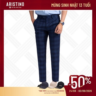 Quần âu nam Aristino form Cropped trẻ trung, hiệu ứng kẻ tinh tế thời thượng - ATR01102