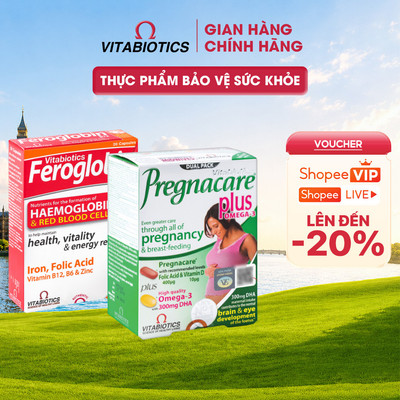 Bộ Dưỡng Chất Cho Mẹ Bầu & Cho Con Bú TPBVSK Pregnacare Plus và Feroglobin B12 Capsules Vitabiotics