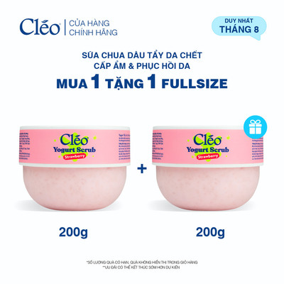 Sữa Chua Tẩy Tế Bào Chết Yogurt Strawberry Cleo Làm Sạch Dịu Nhẹ, Cấp Ẩm Sâu Cho Da 200ml