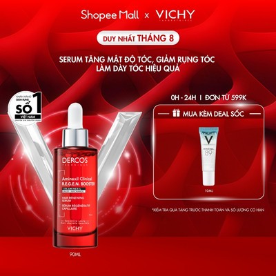 Serum Vichy Dercos tăng mật độ tóc, giảm rụng tóc, làm dày tóc hiệu quả 90ml - Dành cho tóc mỏng, thưa, yếu