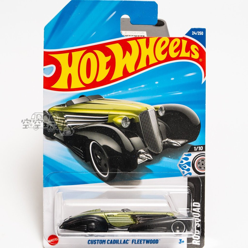 Hot Wheels 24 # CUSTOM CADILLAC FLEETWOOD Màu xanh lá cây Hot Wheels Xe mô hình kim loại mô hình xe 