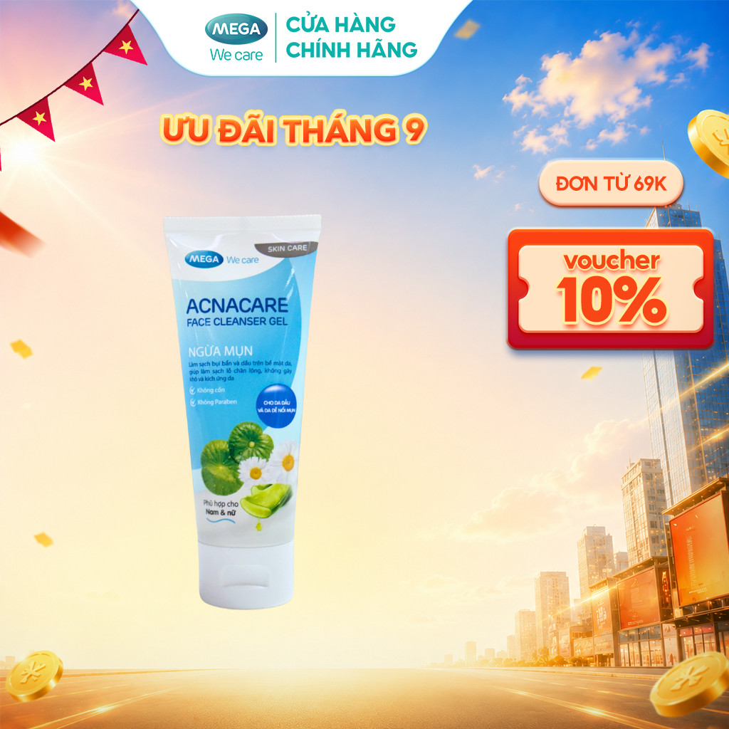 Gel rửa mặt dịu nhẹ làm sạch da dầu và da dễ nổi mụn – Acnacare Face Cleanser Gel – Tuýp 75g