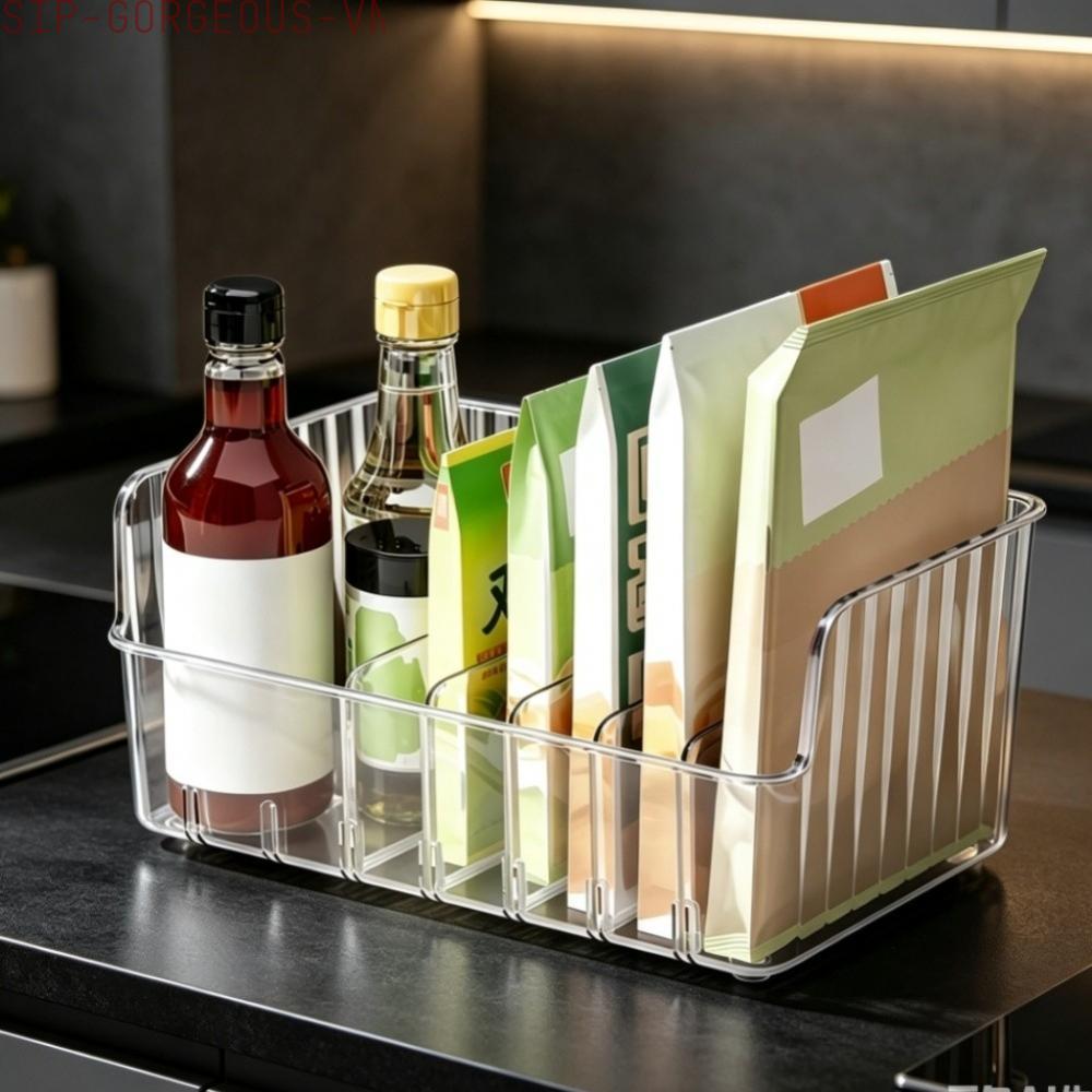 [FUXIN]Spice Organizer Removable Dividers Flexible Compartments Transparent Material