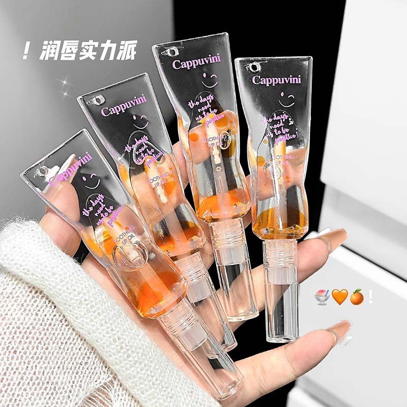 Cappuvini Smile Dầu môi trong suốt Lip Touch-Up Essence Oil Color-Changing Soft Lip Care Giá rẻ Sinh