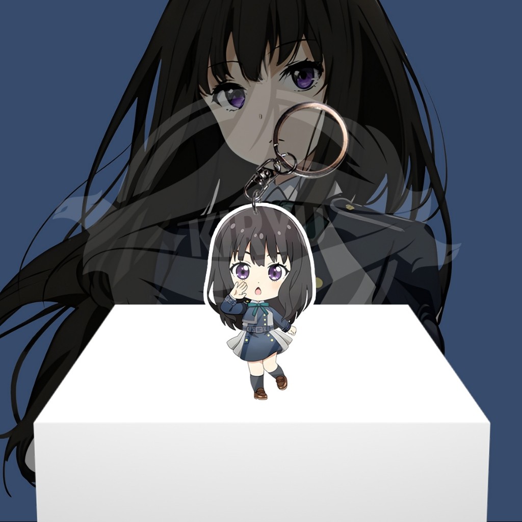 Móc Khóa Mica Lycoris Recoil Inoue Takana Dễ Thương phụ kiện trang trí chibi dễ thương