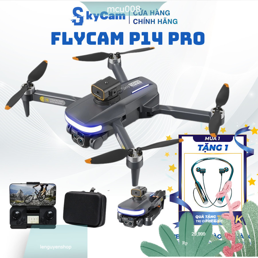 Flycam P14 Pro, flycam giá rẻ Động Cơ Không Chổi Than, tránh va chạm, hợp với người mới chơi