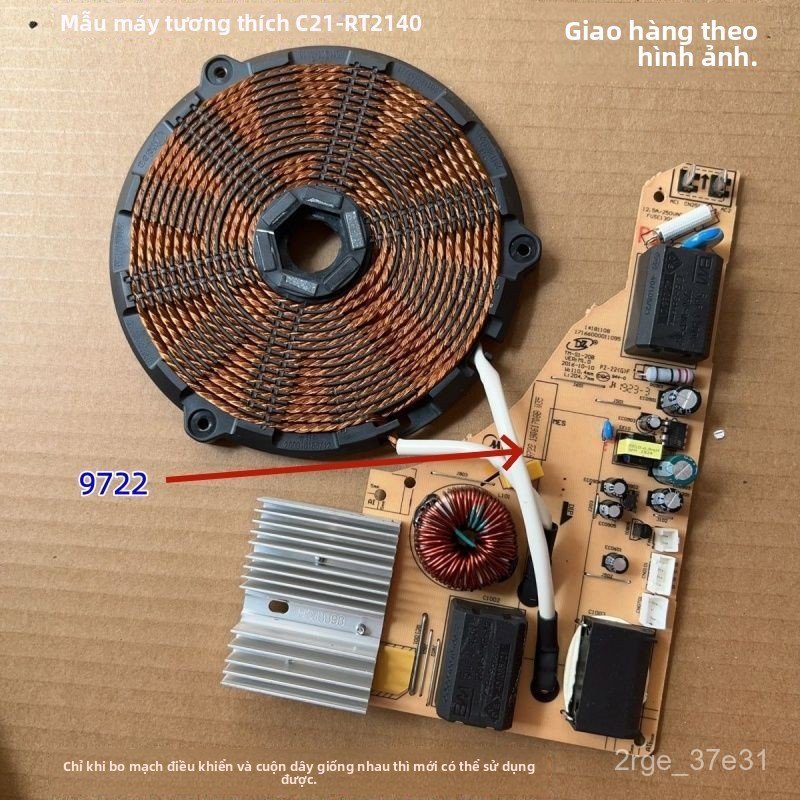 Bo mạch nguồn bếp từ Midea C21-RT2140 mainboard cuộn dây mâm nhiệt chính hãng