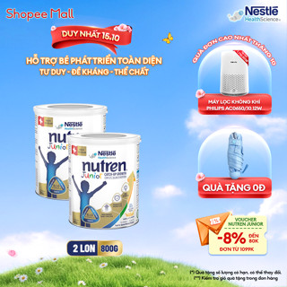 Bộ 2 Sữa Bột NESTLÉ NUTREN JUNIOR Thụy Sĩ Với Công Thức BIG Hỗ Trợ Tăng Trưởng Cho Bé 800G