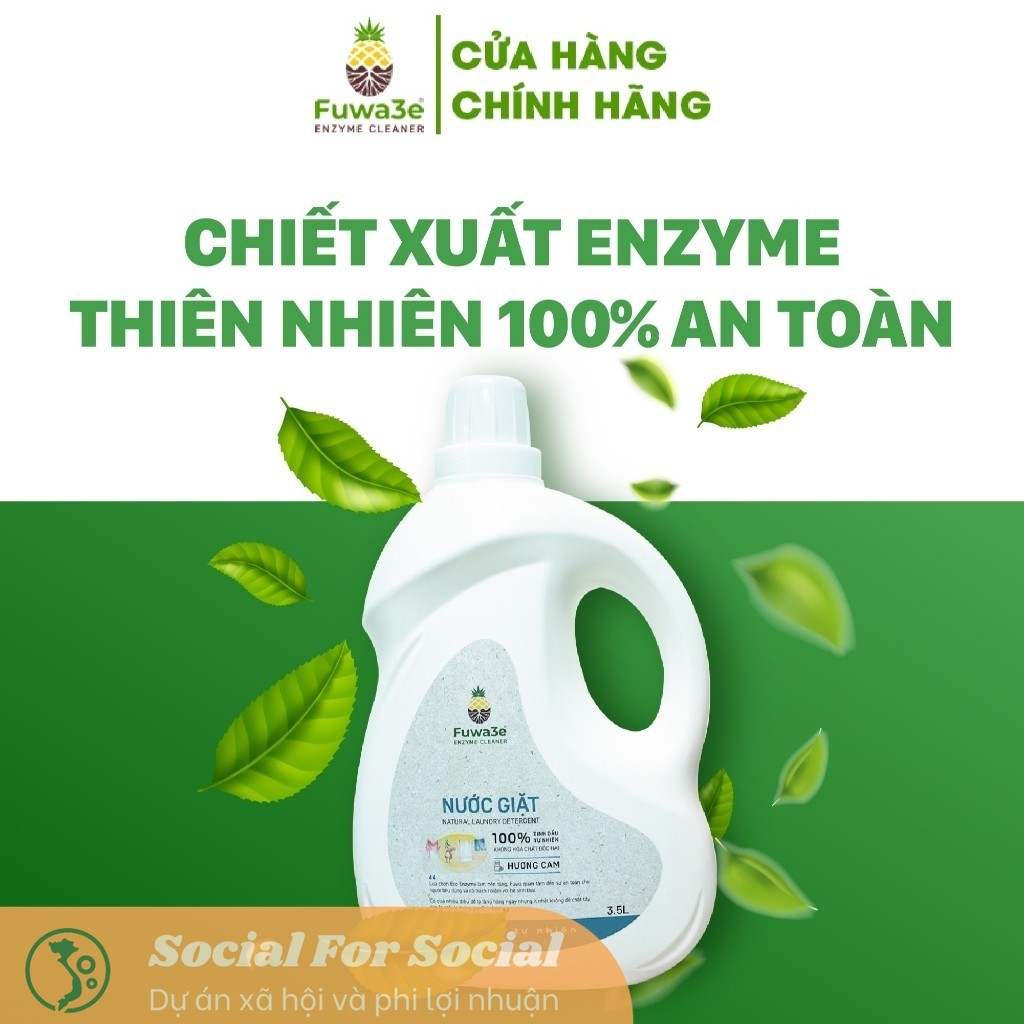 [ Tặng 3 chai 100ml] Nước Giặt Hữu Cơ Cho Bé Sơ Sinh Fuwa3e Chiết Xuất Enzyme Sinh Học Thiên Nhiên An Toàn Cho Bé