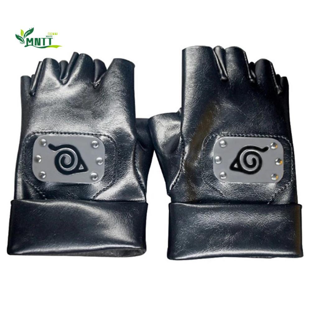 MNTT Anime Naruto Găng Tay Trang Phục Không Ngón Da PU Kakashi Cosplay