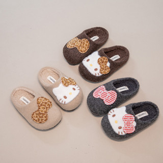  Dép xỏ ngón giả lông cừu cho bé gái 2025 Mùa đông mới cho trẻ em Dép lót lông cừu ấm áp Đế mềm chống trượt Giày ngoài trời đa năng 