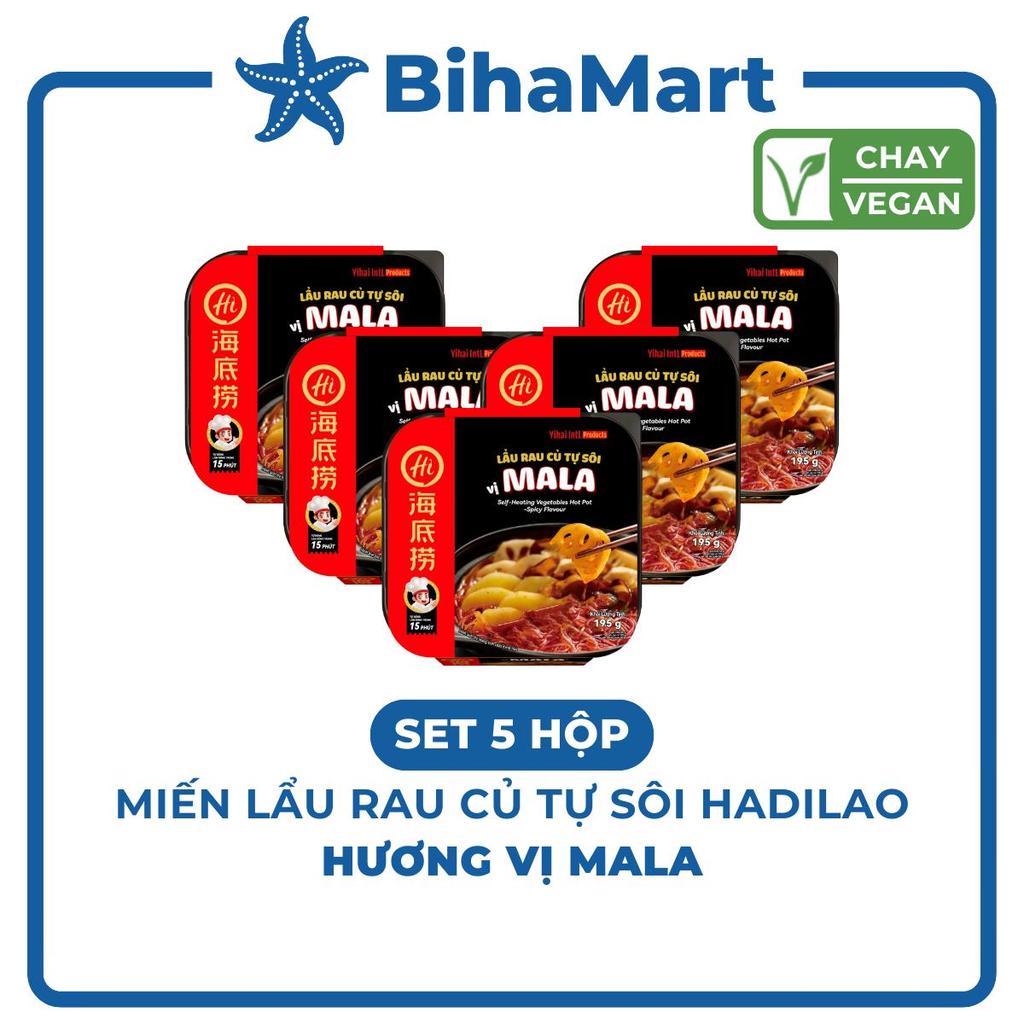 [SET 5 HỘP] - YIHAI - Lẩu rau củ tự sôi Haidilao hương vị Mala, Hadilao Lẩu rau củ Mala Hadilao ăn l