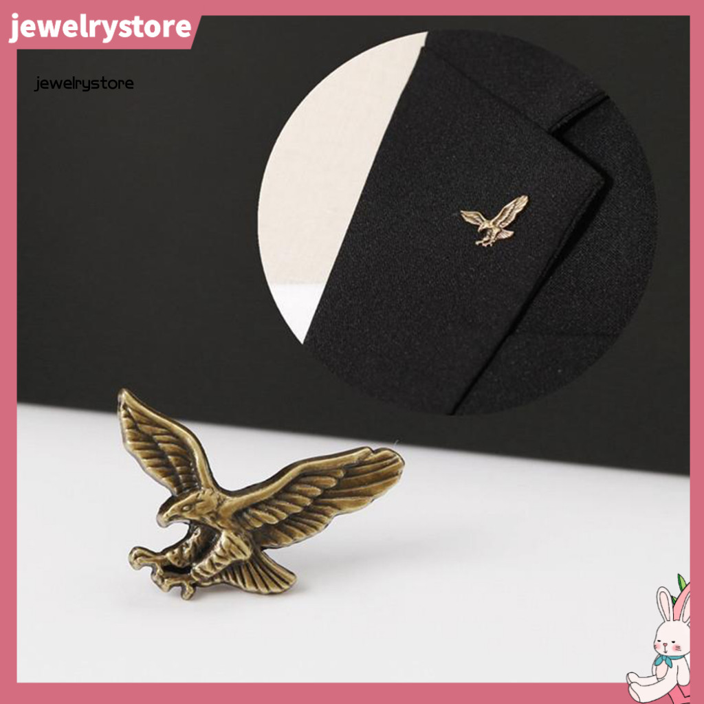JET Khóa vô hình Trâm cài Vintage Eagle, Huy hiệu ve áo hợp kim cao cấp, Pin kim loại chống trầy xướ