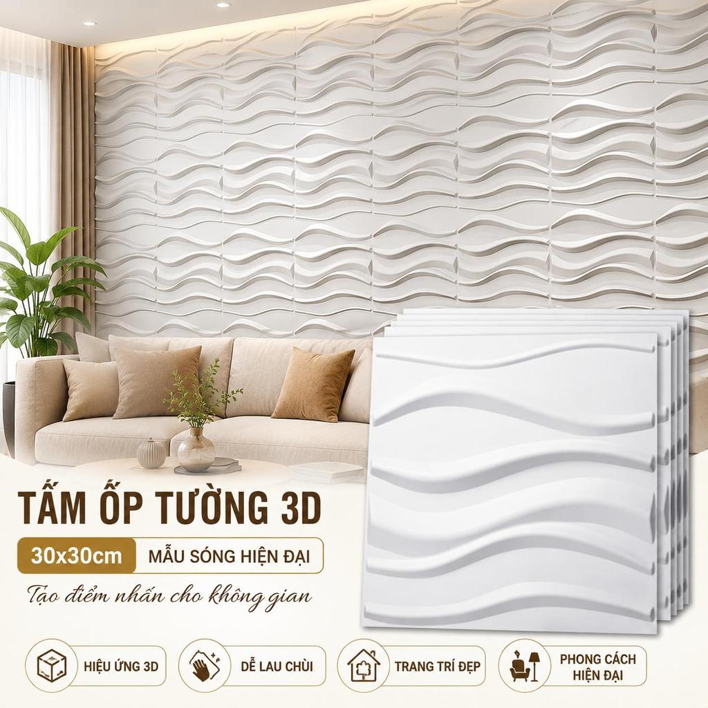 Tấm Dán Tường 3D Trang Trí Nhà Cửa 50x50cm Tấm Ốp Tường Nổi Decor Phòng Ngủ Quán Cafe Background Tườ