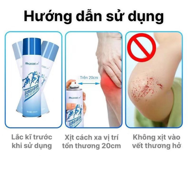 Xịt làm mát thể thao 250ml - Nhanh chóng hạ nhiệt - Mát lạnh bền - Bán chạy