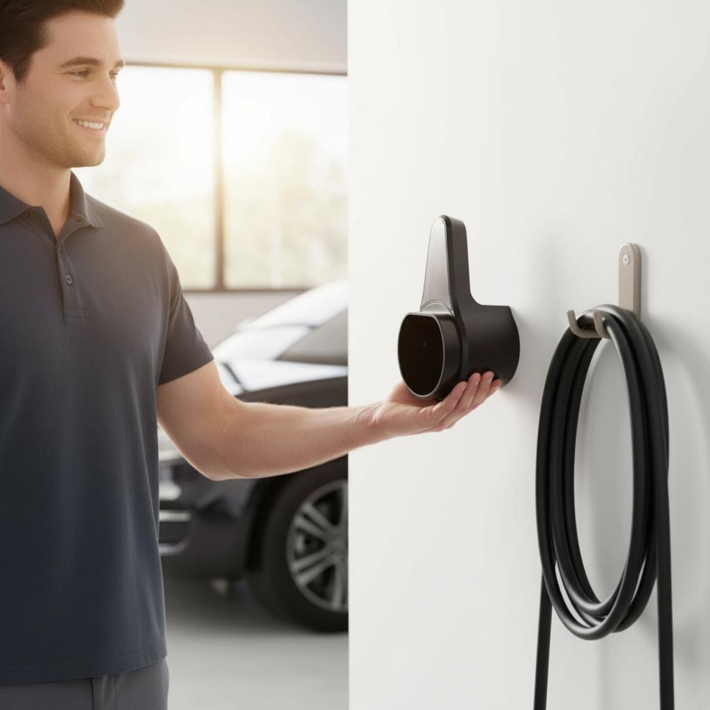 Dễ dàng lắp đặt Giá đỡ sạc 7 lỗ Tiết kiệm không gian Đế sạc J1772 Sử dụng ngoài trời trong nhà cho n