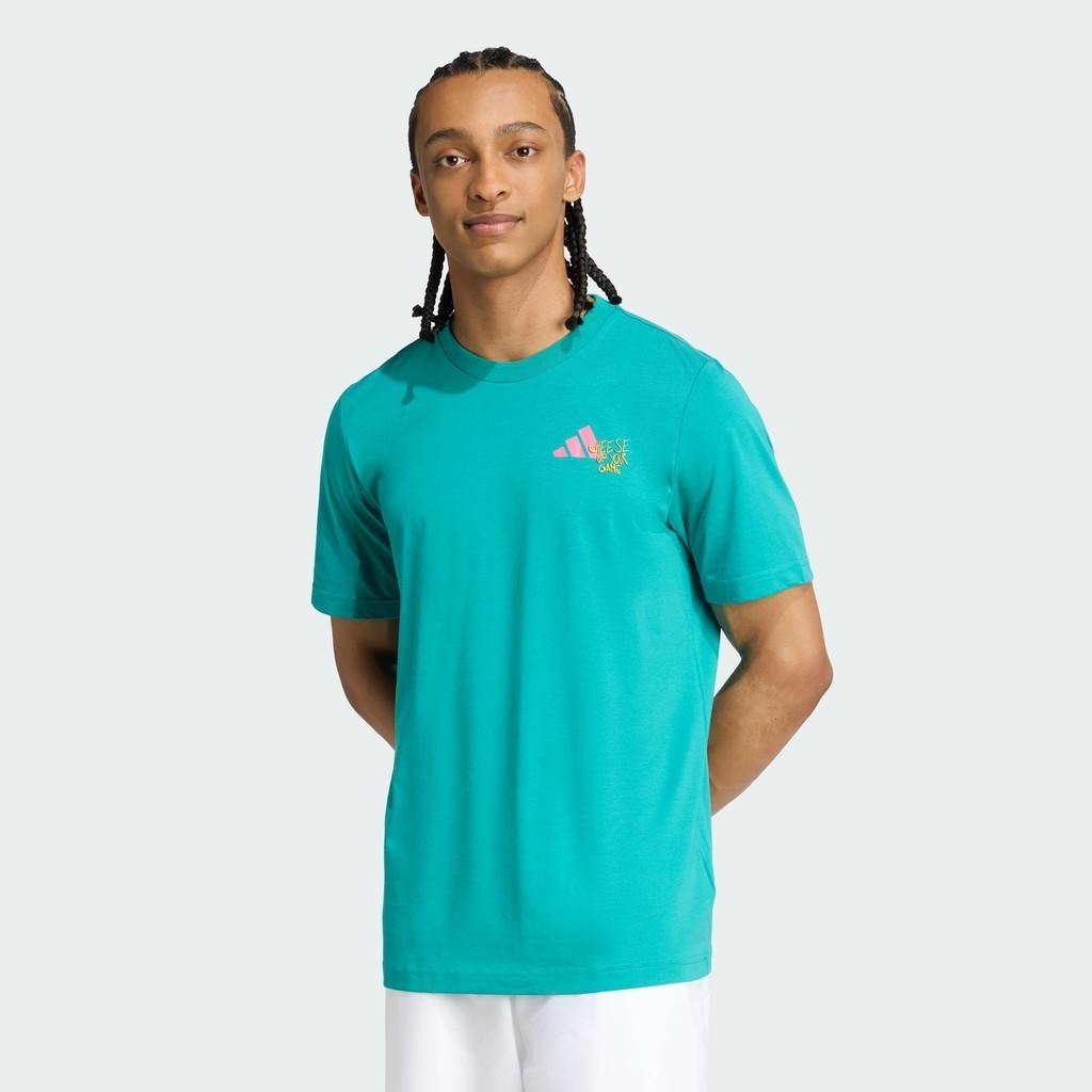 adidas Padel Tennis Áo Thun Graphic Padel Nam màu xanh lá JM8959