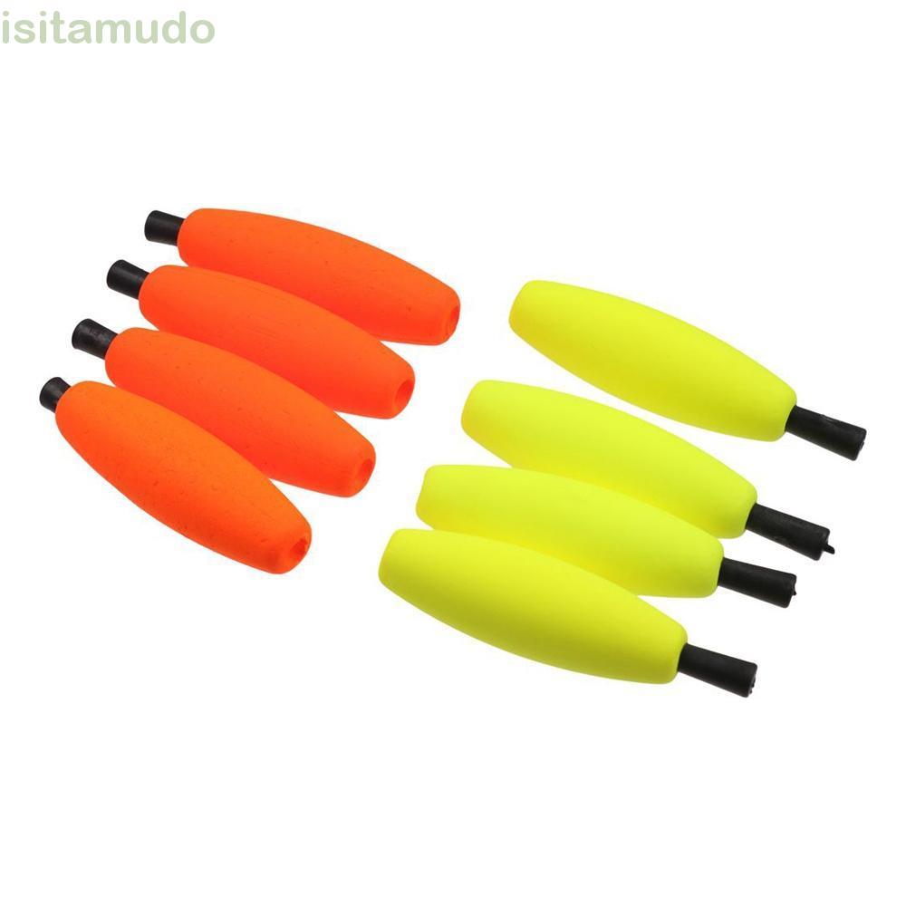 ISITAMUDO 10 Chiếc Xì Gà Nổi, Bọt Cứng Có Ống Cắm Câu Cá Đúc Dài, Phao Nổi Ống Độ Cứng Cao S M L XL 