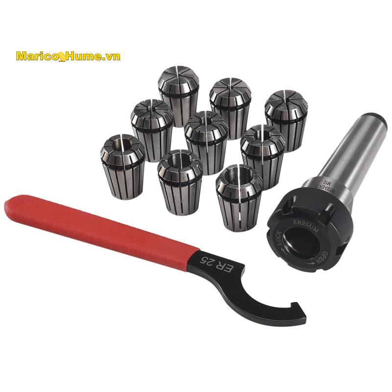 9 Chiếc Er25 Lò Xo Collets + 1 Cái Mt3 Er25 Collet Chuck Morse Côn Giá Đỡ Cho Cnc Phay Tiện Dụng Cụ