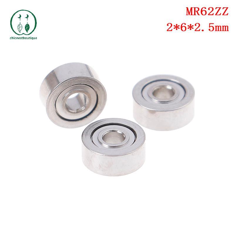 [Chicnest] 10 Chiếc MR62ZZ (2x6x2.5mm) Vòng bi chính xác được che chắn bằng kim loại Vòng bi mini BU