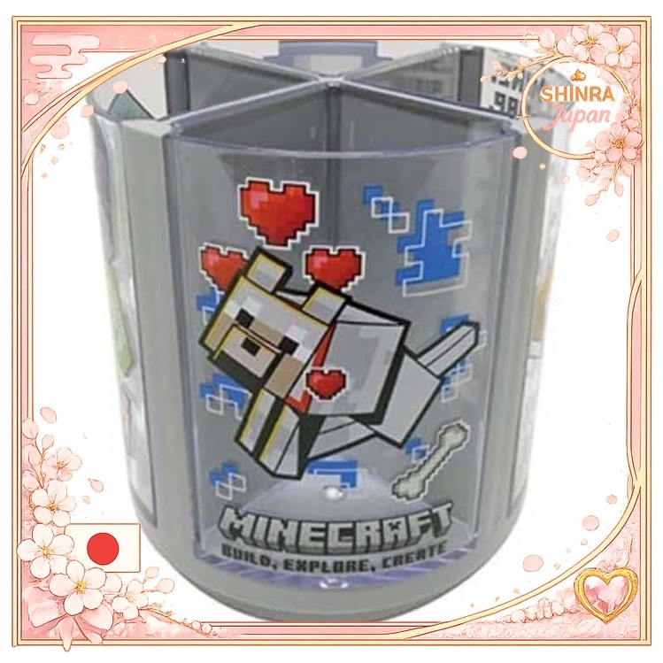 《Direct From Japan》  K Company Minecraft Rotating Pen Stand Wolf & Cat MCT-PE3-ONFrom Japan to Every