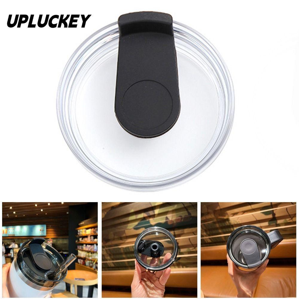 Nắp cốc UPLUCKEY, Nắp chai nhựa không có ống hút, Nắp thay thế niêm phong đa năng màu đen 20oz / 30o