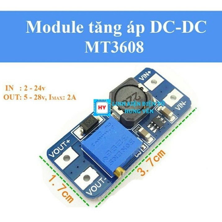 Module Tăng Áp DC-DC MT3608 2A Boost Converter 2V-24V Lên 5V-28V