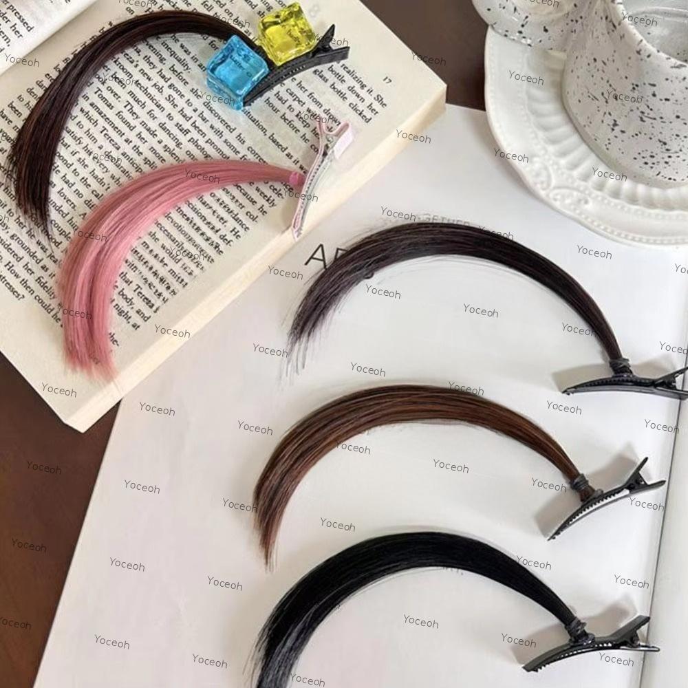 YOCEOH Tóc Giả Kẹp Tóc, Anime Ahoge Phong Cách Mũ Barrettes, Ngọt Ngào Dễ Thương Phong Cách Vuốt Tóc