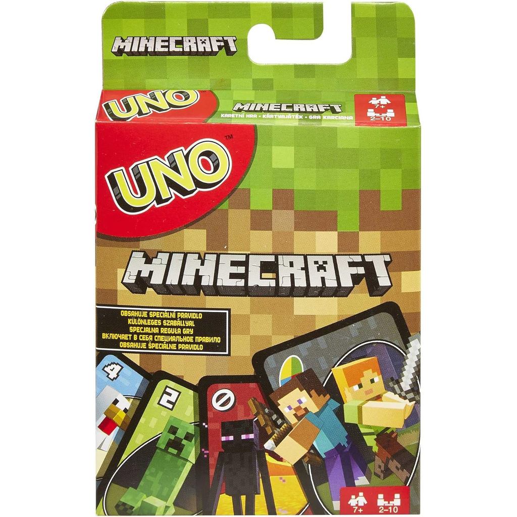 Trò chơi Mattel Trò chơi bài UNO Minecraft dành cho trẻ em, người lớn, gia đình & bữa tiệc, Bộ bài &