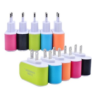 3 Cổng USB Đa Năng Đầu Sạc EU 5V1A Đầu Sạc USB USB Đơn USB Điện Thoại Di Động Máy Tính Bảng Sạc