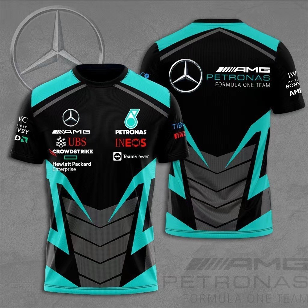 7.14-Hot-bán chạy 2026F1 Racing Mercedes-Benz Fleet Phong cách mới 3D In kỹ thuật số Áo thun ngắn ta