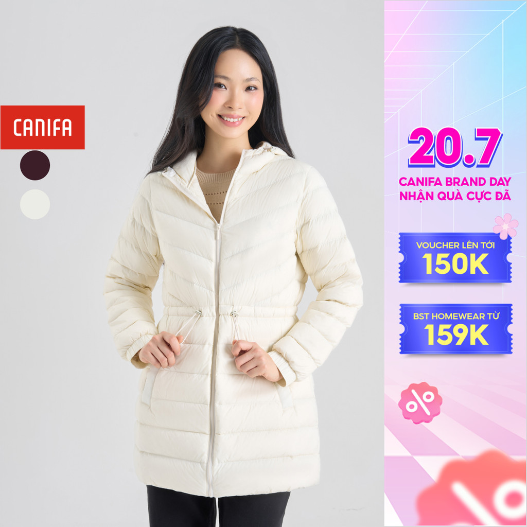 Áo khoác lông vũ nữ dáng dài siêu nhẹ siêu ấm CANIFA 6OT24W010