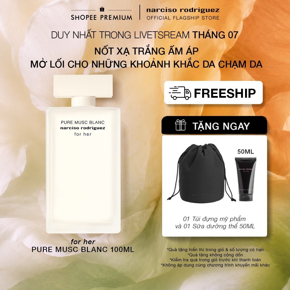 [HANNAH] Nước Hoa nữ Narciso Rodriguez For Her Pure Musc Blanc Eau de parfum Intense 100ml