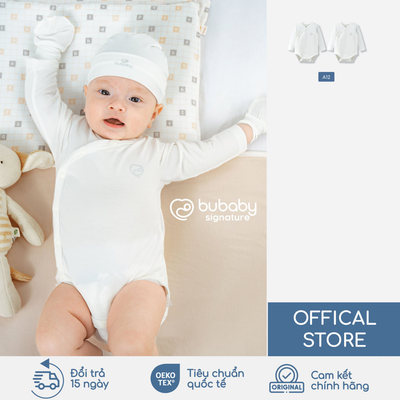 [Set 2] Body chip dài tay sơ sinh BU Baby, bộ liền sơ sinh dài tay chất liệu cao cấp | SVS2107S2