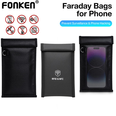 Túi chặn tín hiệu điện thoại Fonken Túi che chắn tín hiệu chìa khóa ô tô Túi chặn RFID NFC chống trộm