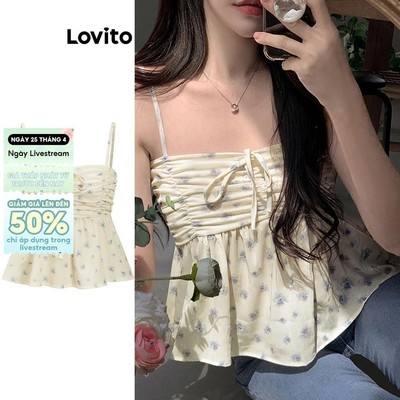 Lovito Kỳ nghỉ Tank Top Diitsy Hoa Phối Ren Áo Cho Nữ L95ED132