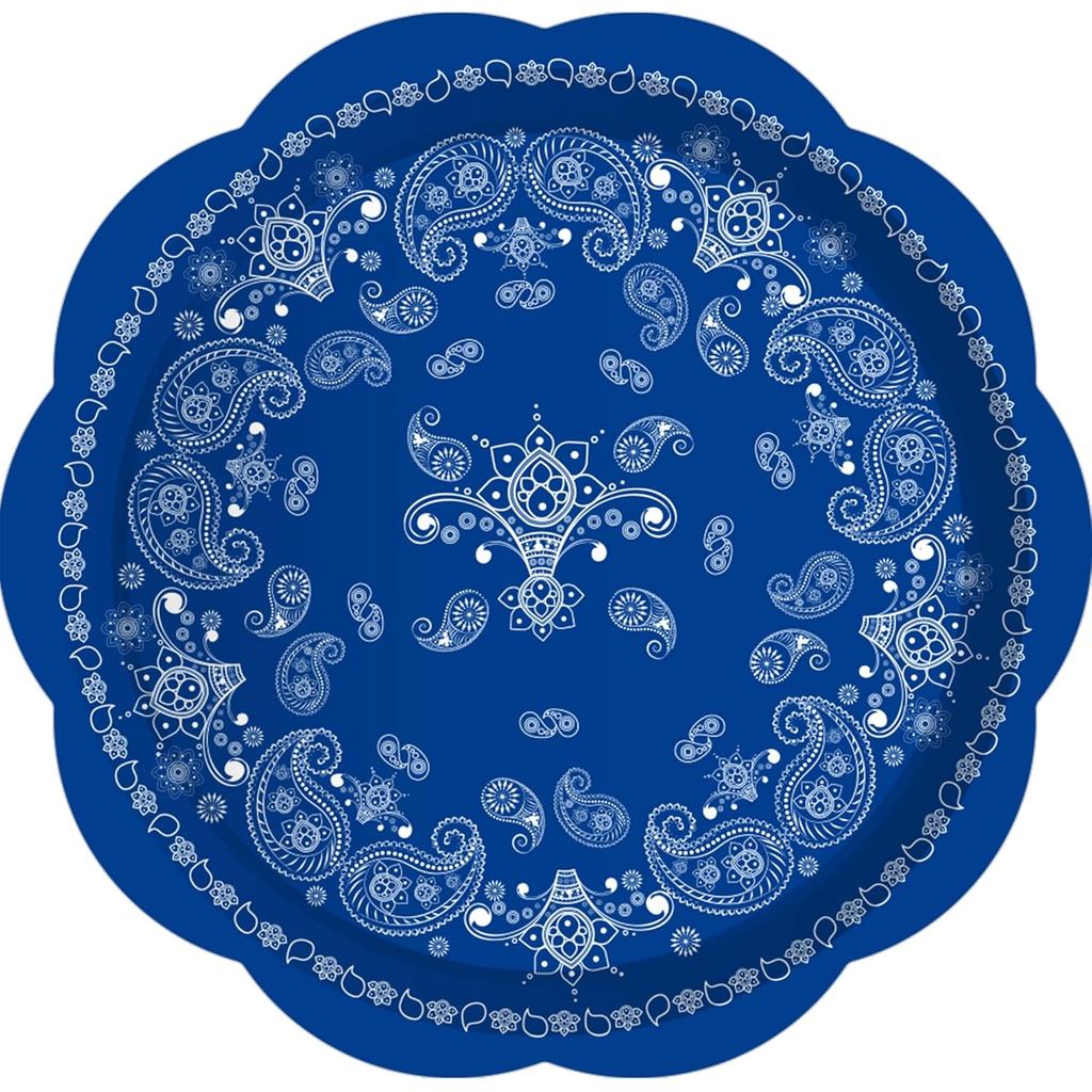 24 chiếc 7 "Tấm giấy Bandana xanh Bandana Đồ dùng dự tiệc phương Tây Bandana màu xanh Bộ đĩa giấy ho