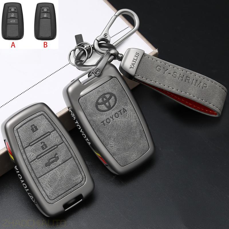 Từ Xa Chìa Khóa Bao Kim Loại Chìa Khóa Fob Vỏ Móc Khóa Cho Xe Toyota Camry Corolla Cross Avalon Alti