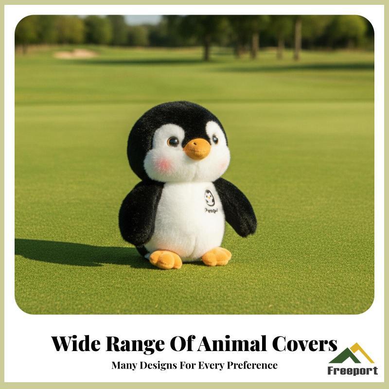 Penguin Driver Head Cover Fuzzy-Like Furry Penguin Golf Cover Đen Trắng Furry Driver Headcover