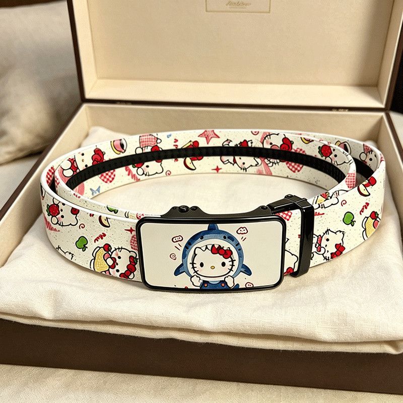 [Giảm Giá] Thắt Lưng Nam Nữ CK Sinh Viên Thông Thường hellokitty Cat Jeans Thắt Lưng Phù Hợp Với Gra