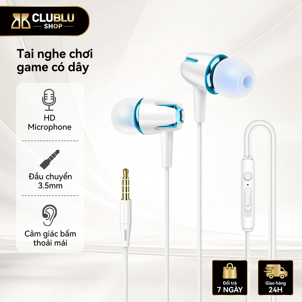 -CLUBLU- Tai Nghe Có Dây E18 3.5mm Super 9D Bass Nhét Tai Chất Lượng Âm Thanh…