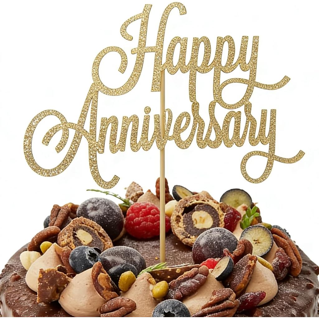 Happy Anniversary Cake Topper, Trang trí tiệc kỷ niệm đám cưới, 1st, 2nd, 3rd, 10 / 15 / 16 / 18 / 2