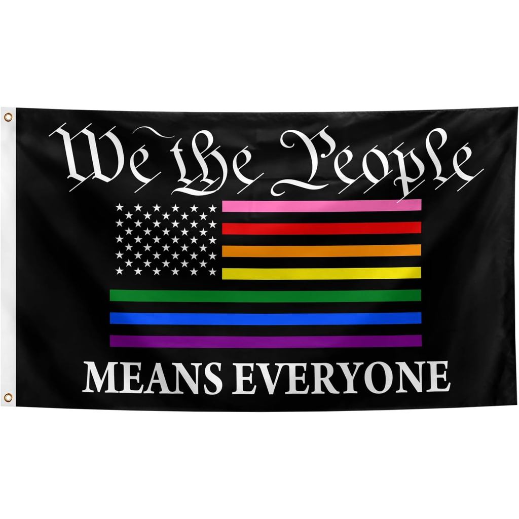 We The People Means Everyone Rainbow Flag 3x5 Ft Gay Pride Cờ biểu ngữ đầy màu sắc với đồng thau Gro