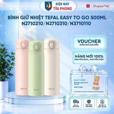 Bình Giữ Nhiệt Tefal Easy To Go 500ml N2710210/N2710310/N3710110 - Xanh Bạc Hà/Trắng/Hồng
