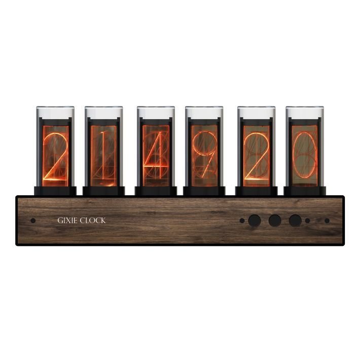 Đồng hồ ống Nixie RGB Đồng hồ giả sáng Gỗ nguyên khối, đơn giản và hiện đại Đồng hồ sáng tạo Quà tặn