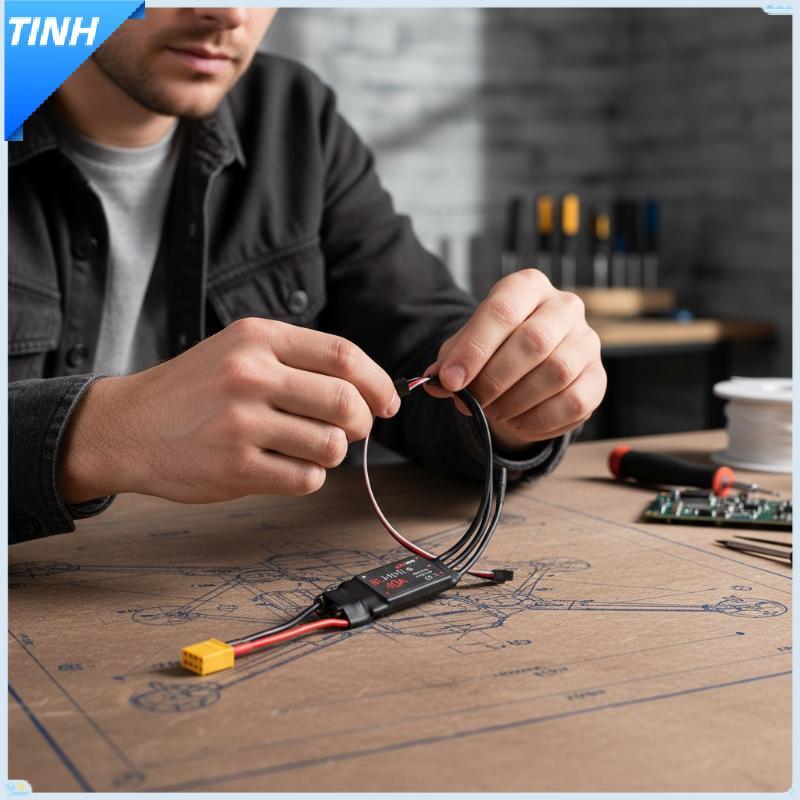 Tinh 1 chiếc không chổi than ESC 2-4S BEC ESC HV không chổi than hai chiều ESC 30A 40A cho thuyền RC