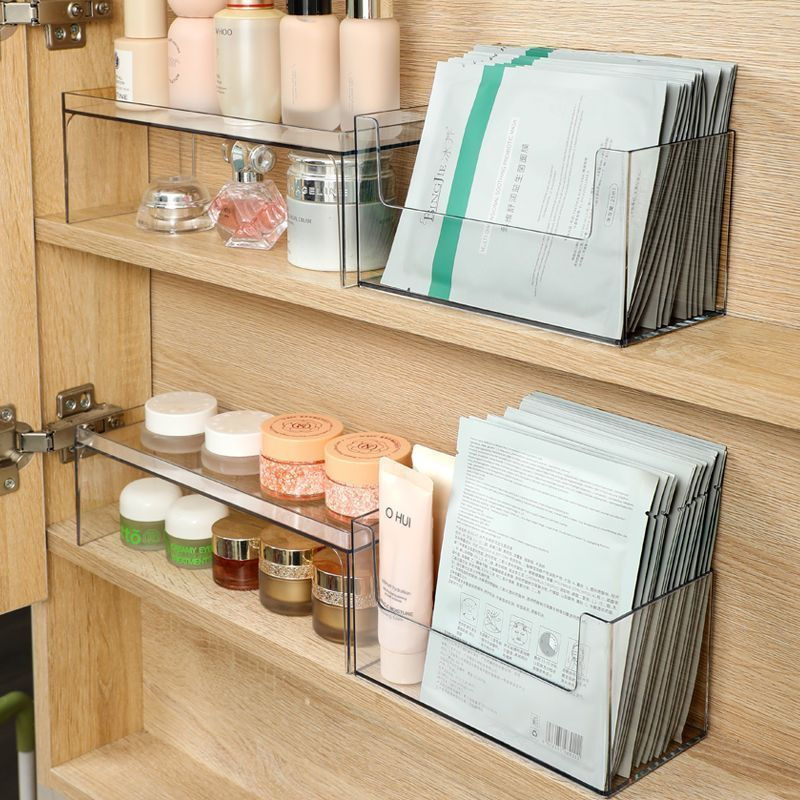 Storage box for cosmetics, transparent organizer cabinet, mirror, desktop shelf, lipstick, facial ma