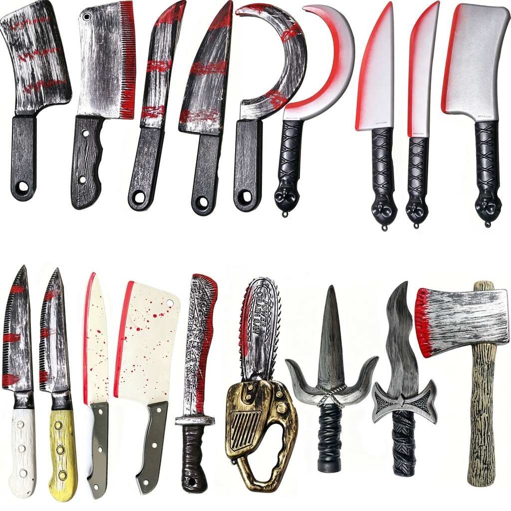 Halloween Mini Thực Tế Dao Người Ảnh Hưởng Máu Sắc Dao Máu Nhà Bếp Dao Tricky Đạo Cụ Machete Sickle 
